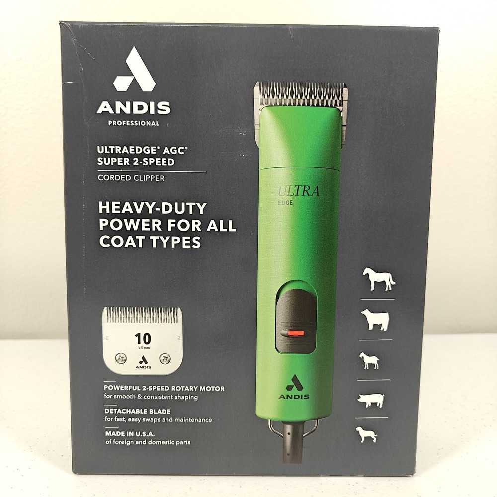 Andis UltraEdge AGC2 Super 2-Speed Pet Grooming Clipper Green 24715 Dog Cat NEW